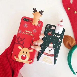 Snowman Elk 3D Soft Phone Case Cover For iPhone 6 6s 7 8 X Plus​ Christmas New #