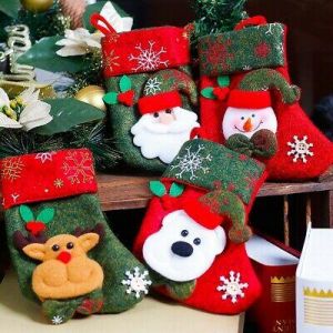 Fashion Luxury Shop Christmas Christmas Stocking Mini Socks Christmas Tree Ornaments Santa Candy Gift Bag