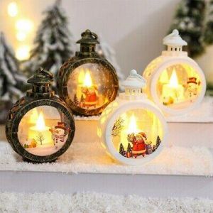 Fashion Luxury Shop Christmas Santa Claus Snowman Wind Lamp Merry Christmas Decorations for Home Xmas Gift