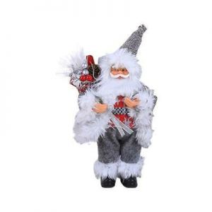 Fashion Luxury Shop Christmas Christmas Plush Santa Claus Figurine Standing Doll Ornament Xmas Home Decoration