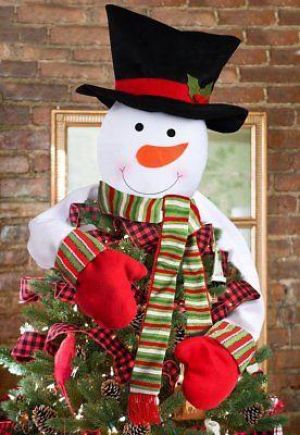 Fashion Luxury Shop Christmas Snowman Christmas Tree Topper Holiday Decor Xmas Party Decor GA