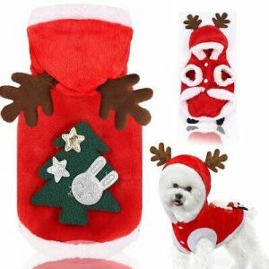 Christmas Cat Clothes Small Dogs Cat Puppy Outfit Hoodie Warm Santa Clothes