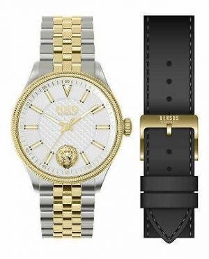 Versus Versace Mens Colonne Box Set Two Tone 45mmmm Bracelet Fashion Watch