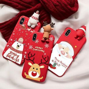 Christmas Santa Claus Elk Snowman Soft Phone Case Cover For iPhone 12 13 Pro Max