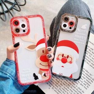 For iPhone 13 12 Pro MAX 11 XS XR 8 7 Christmas Santa ShockProof Soft Case Cover