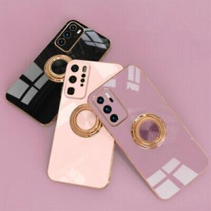 Fashion Luxury Shop Phone cover Case For Huawei P40 Lite P30 Pro P20 Mate 20 Plating Ring Shockproof Soft Cover