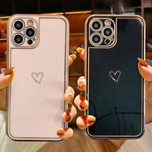 Heart Case For iPhone 13 12 Pro Max 11 Xs XR 7 8 Plating ShockProof Soft Cover