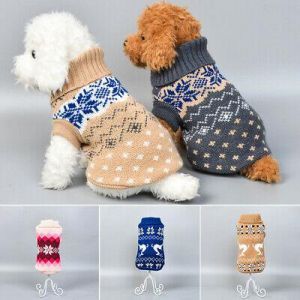 Pet Dog Winter Warm Jumper Sweater Clothes Puppy Knitted Coat Vest Pet Supplies