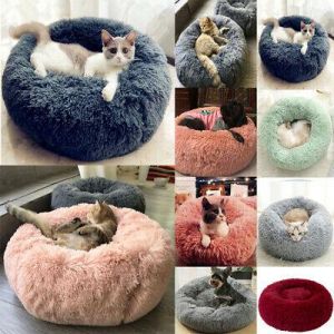 Fashion Luxury Shop Pets Pet Dog Cat Calming Bed Warm Soft Plush Round Cozy Nest Comfortable Sleeping Mat