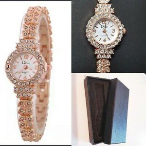 Fashion Luxury Shop watches Designer Style Girls Ladie&#039;s Women&#039;s Rhinestone Party/Dress Bracelet Watch + Box