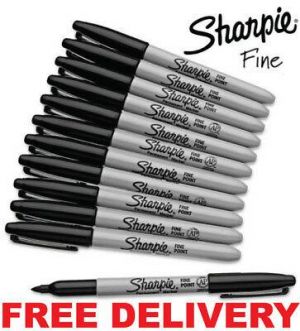 SHARPIE Black FINE Point Bullet Tip Permanent Marker Pens Pack 2,4,6,8,10,12,24