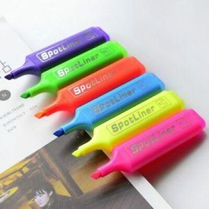 Fashion Luxury Shop office 6 PCS Assorted Premium Highlighter Fluorescent Pens Bright Colours Markers