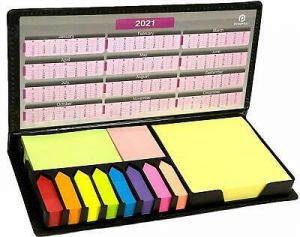 Fashion Luxury Shop office Deluxe Sticky Note Set In Leather Case Memo Pad Desk Organiser Set 2022 Calendar