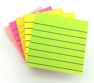 Fashion Luxury Shop office Lined Sticky Note Pads Neon Jotter Remove It Post Notes Pads 76mm x 76mm 3"x3"