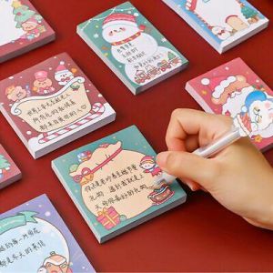 Fashion Luxury Shop office Self-Adhesive Message Notes Writing Paper Sticky Notes Christmas Memo Pads