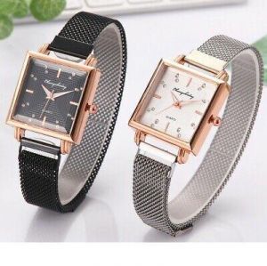 Fashion Luxury Shop watches Fashion Ladies Women Square Dial Mesh Band Ladies Analog Quartz Wrist Watch 2020