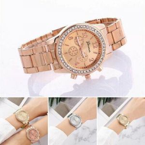 Wrist Watch Crystal Quartz Rhinestone Bracelet Luxury Women Fashion Watches