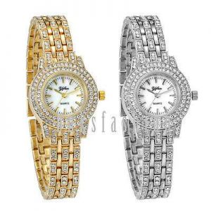 Women Luxury Watch Ladies Bling Rhinestone Dial Analog Quartz Dress Wristwatch