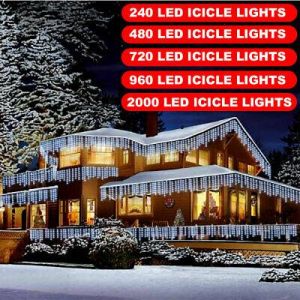 Fashion Luxury Shop Christmas Christmas Xmas Bright LED Snowing Icicle Lights Indoor Outdoor House Tree White