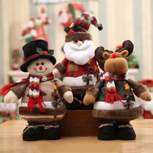 Fashion Luxury Shop Christmas 34CM Christmas Toy Santa Claus Standing Figure Xmas Decoration Ornament Gift