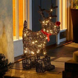 Christmas LED Reindeer Ornament Decoration Pre-Lit Home Garden Decor Deer Xmas