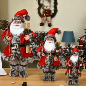 Fashion Luxury Shop Christmas 30/45cm Standing Traditional Santa Claus Christmas Decoration Figure Xmas Gift