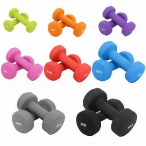 1-10KG PAIR DUMBBELLS NEOPRENE HEX CAST IRON WEIGHTS HOME GYM WORKOUT AEROBIC UK