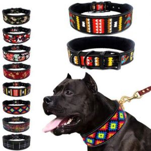 Fashion Luxury Shop Pets Reflective Puppy Collar with Buckle Adjustable Pet Collar Leash Big Dog Chain