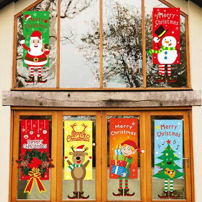 Fashion Luxury Shop Christmas Merry Christmas Ornament Santa Claus Banner Flag Door Window Hanging Xmas Deco